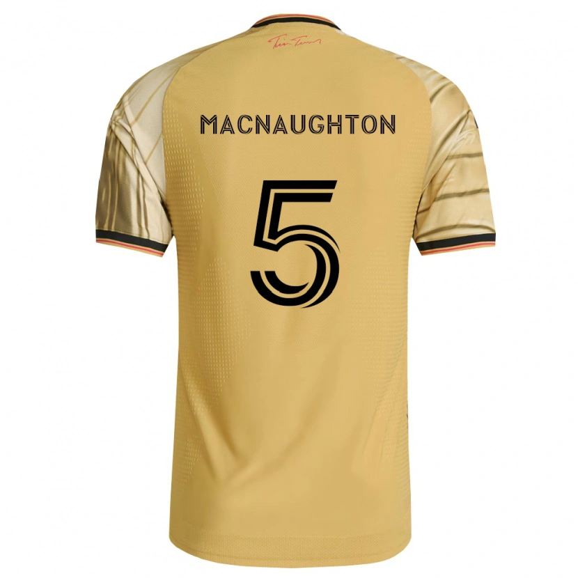 Danxen Kvinder Lukas Macnaughton #5 Brun Gul Sort Udebane Spillertrøjer 2026/27 Trøje T-Shirt