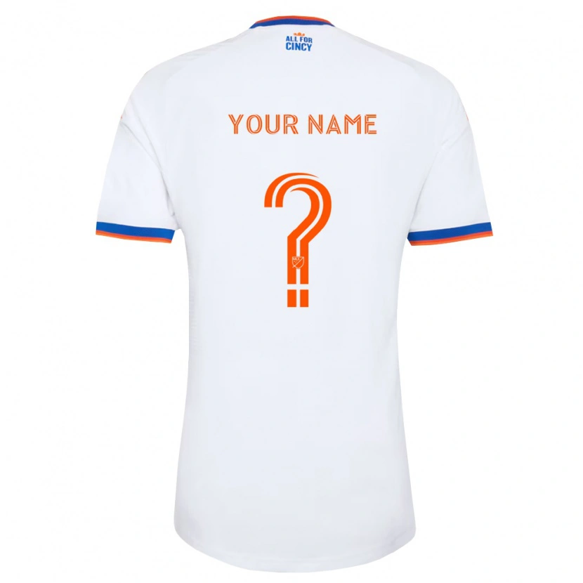 Danxen Kvinder Dit Navn #0 Hvid Marineblå Orange Udebane Spillertrøjer 2026/27 Trøje T-Shirt