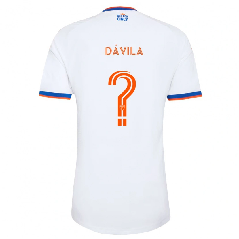 Danxen Kvinder Andrés Dávila #0 Hvid Marineblå Orange Udebane Spillertrøjer 2026/27 Trøje T-Shirt
