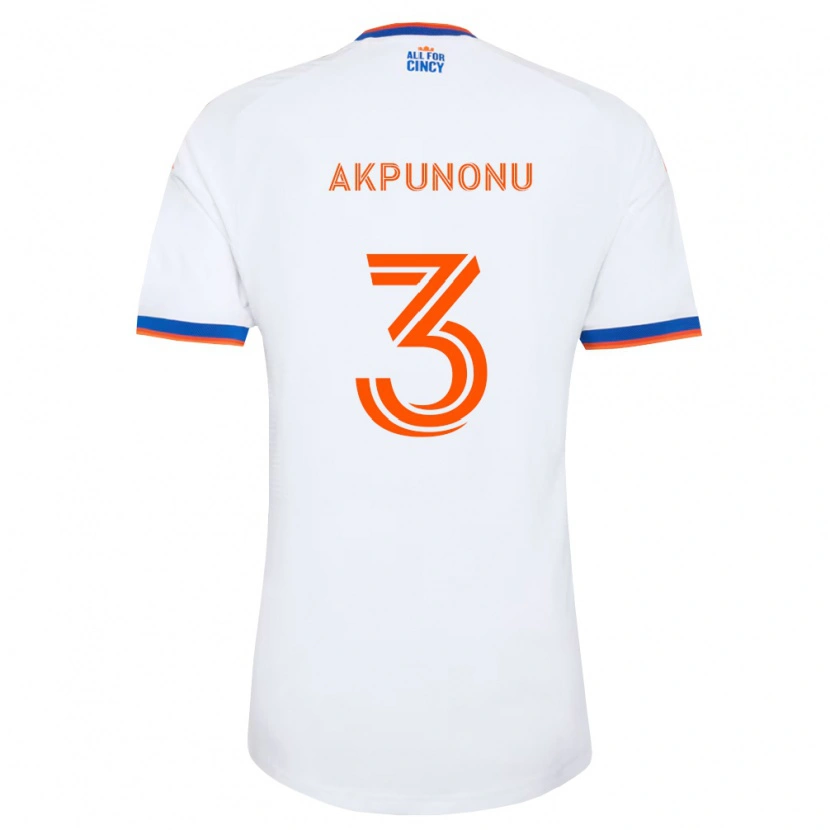 Danxen Kvinder Joey Akpunonu #3 Hvid Marineblå Orange Udebane Spillertrøjer 2026/27 Trøje T-Shirt