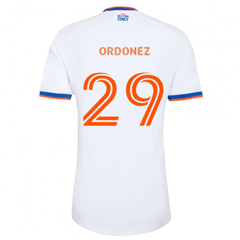 Danxen Kvinder Arquímides Ordóñez #29 Hvid Marineblå Orange Udebane Spillertrøjer 2026/27 Trøje T-Shirt