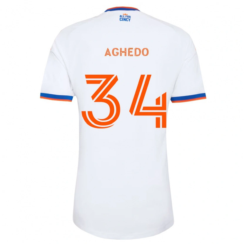 Danxen Kvinder London Aghedo #34 Hvid Marineblå Orange Udebane Spillertrøjer 2026/27 Trøje T-Shirt