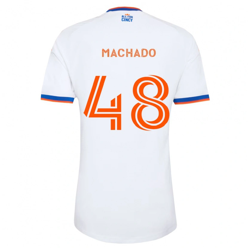 Danxen Kvinder Juan Machado #48 Hvid Marineblå Orange Udebane Spillertrøjer 2026/27 Trøje T-Shirt