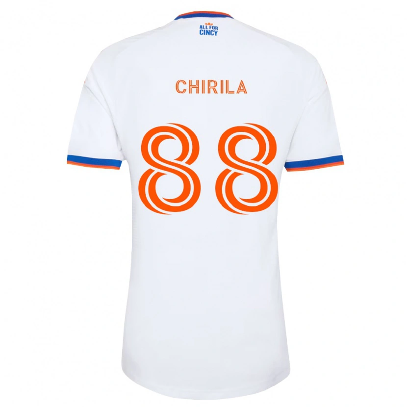 Danxen Kvinder Andrei Chirilă #88 Hvid Marineblå Orange Udebane Spillertrøjer 2026/27 Trøje T-Shirt