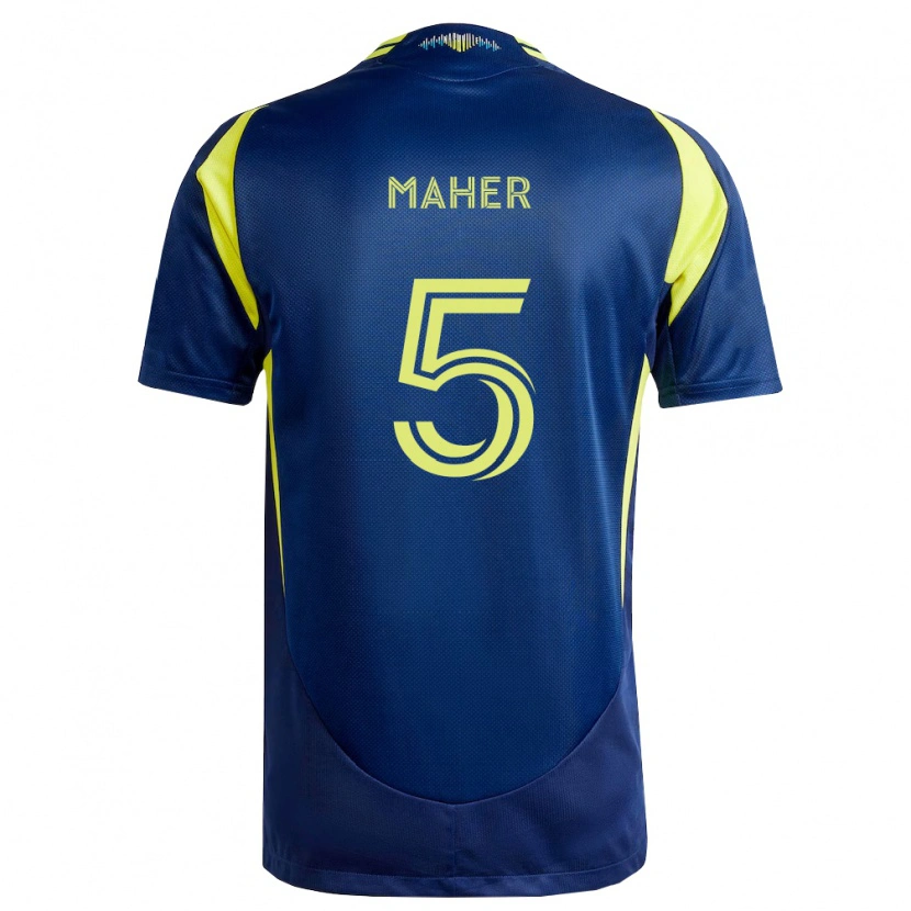Danxen Kvinder Jack Maher #5 Gul Marineblå Udebane Spillertrøjer 2026/27 Trøje T-Shirt
