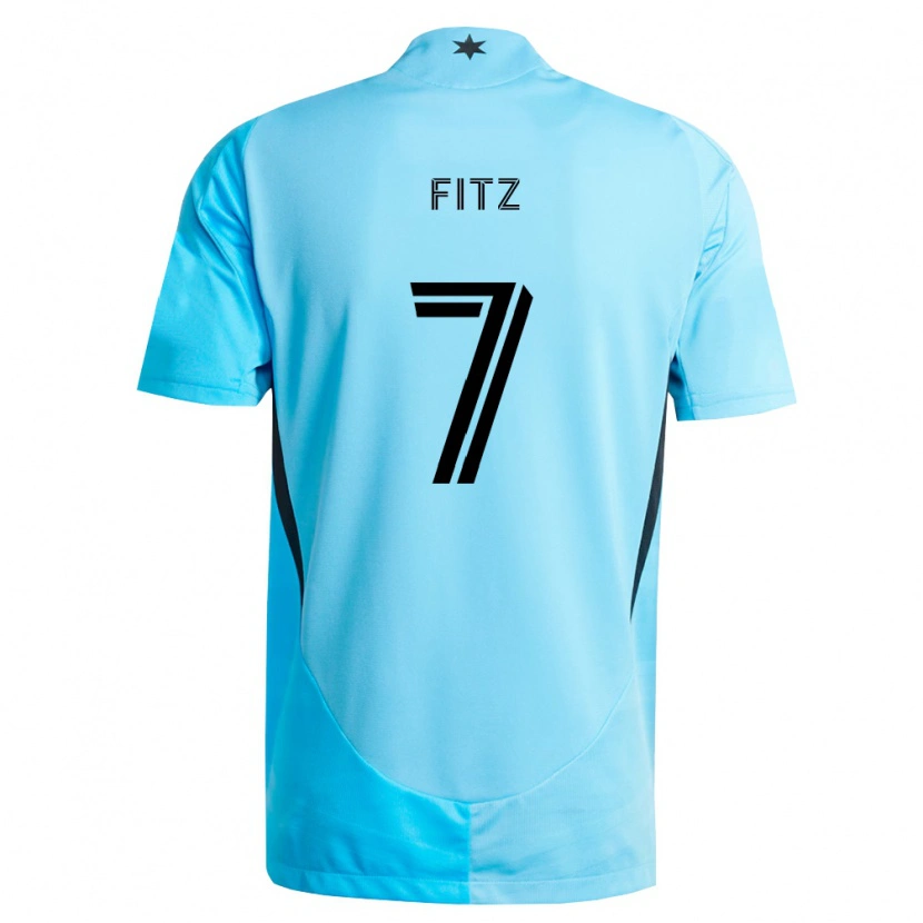 Danxen Kvinder Dominik Fitz #7 Lyseblå Sort Udebane Spillertrøjer 2026/27 Trøje T-Shirt