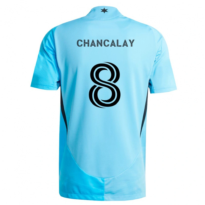 Danxen Kvinder Tomás Chancalay #8 Lyseblå Sort Udebane Spillertrøjer 2026/27 Trøje T-Shirt