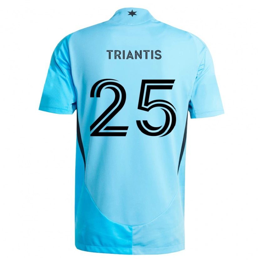 Danxen Kvinder Nectarios Triantis #25 Lyseblå Sort Udebane Spillertrøjer 2026/27 Trøje T-Shirt