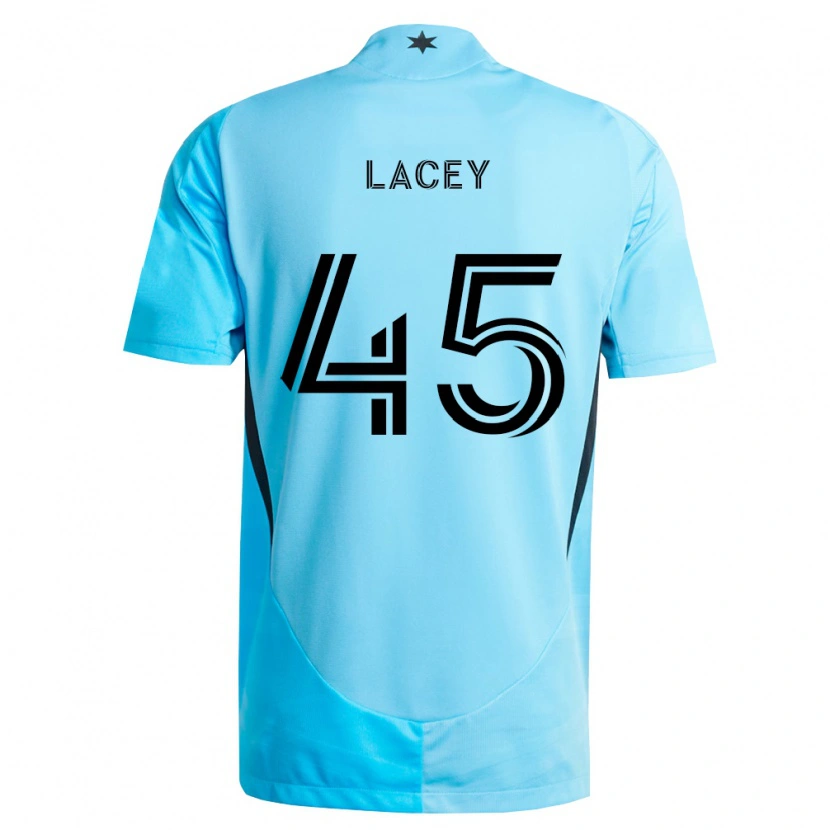 Danxen Kvinder Kameron Lacey #45 Lyseblå Sort Udebane Spillertrøjer 2026/27 Trøje T-Shirt