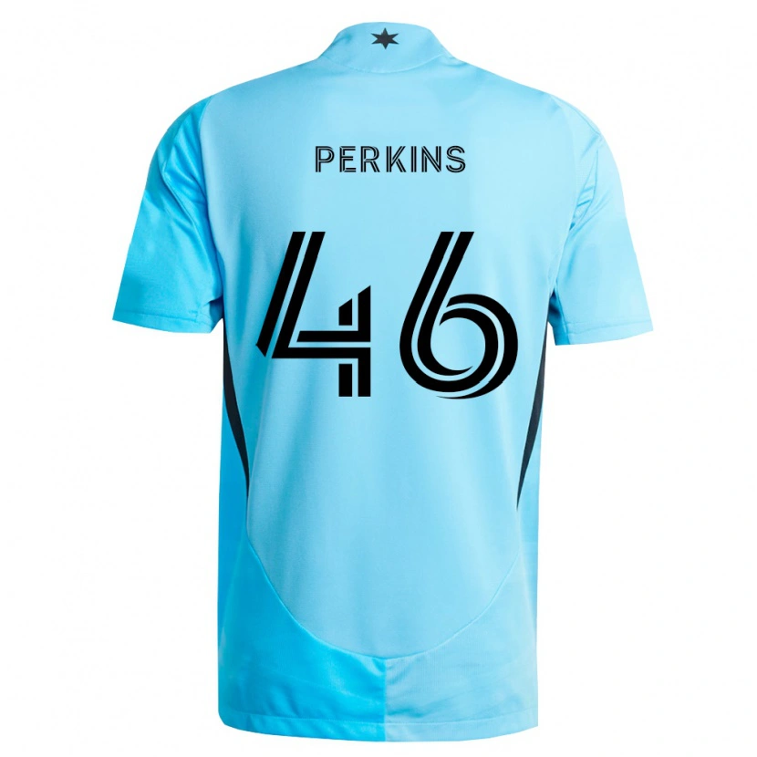 Danxen Kvinder Keane Perkins #46 Lyseblå Sort Udebane Spillertrøjer 2026/27 Trøje T-Shirt