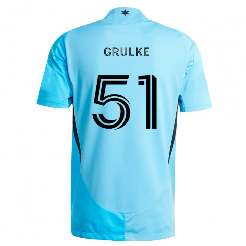 Danxen Kvinder Calin Grulke #51 Lyseblå Sort Udebane Spillertrøjer 2026/27 Trøje T-Shirt