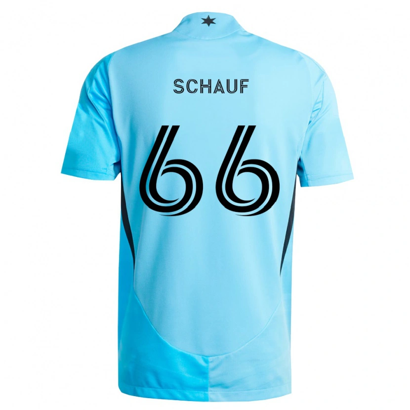 Danxen Kvinder Brody Schauf #66 Lyseblå Sort Udebane Spillertrøjer 2026/27 Trøje T-Shirt