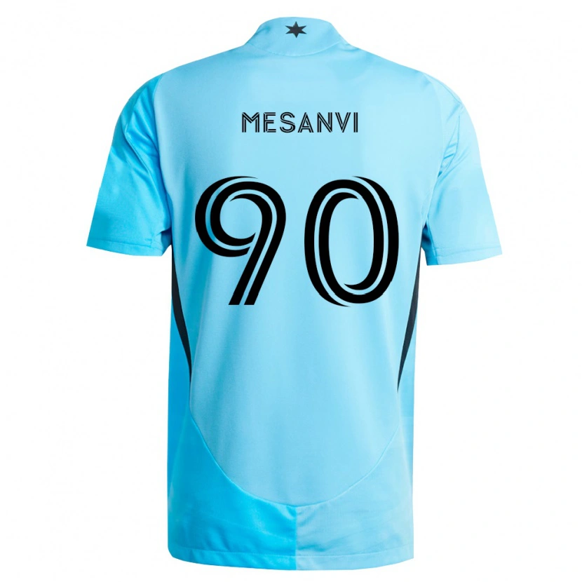 Danxen Kvinder Loïc Mesanvi #90 Lyseblå Sort Udebane Spillertrøjer 2026/27 Trøje T-Shirt