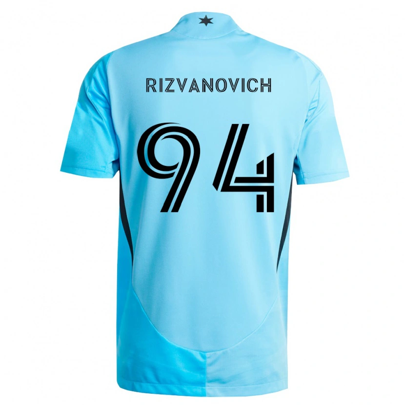 Danxen Kvinder Kayne Rizvanovich #94 Lyseblå Sort Udebane Spillertrøjer 2026/27 Trøje T-Shirt