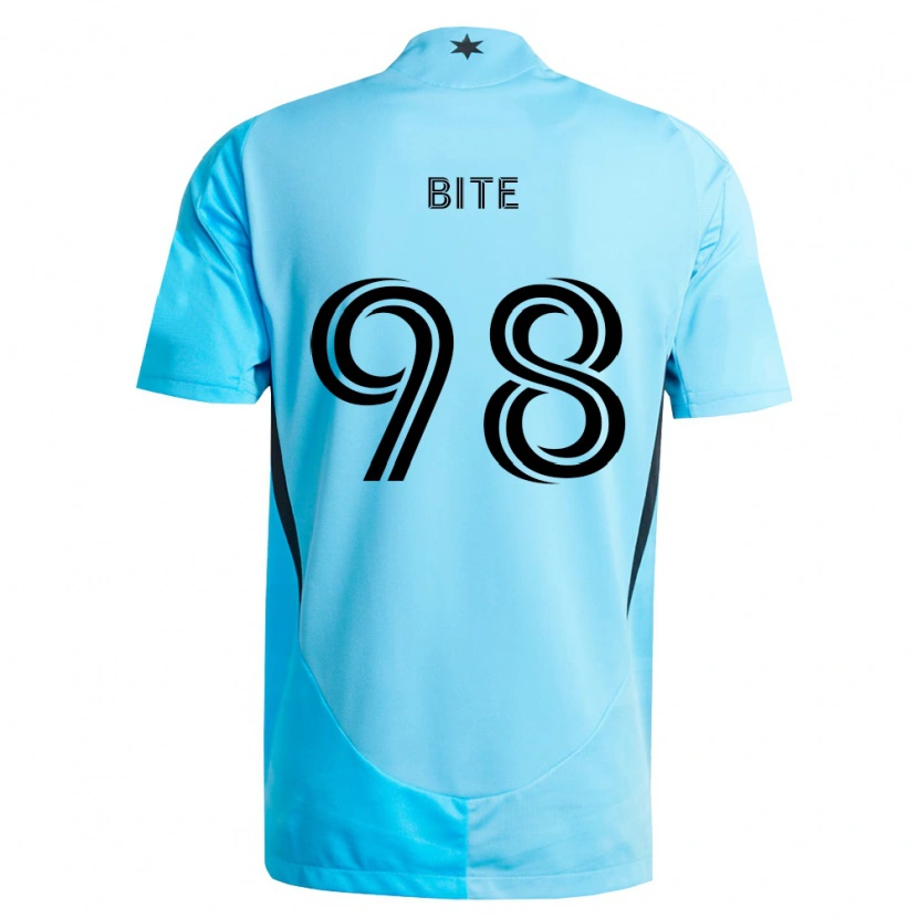 Danxen Kvinder Kristers Bite #98 Lyseblå Sort Udebane Spillertrøjer 2026/27 Trøje T-Shirt