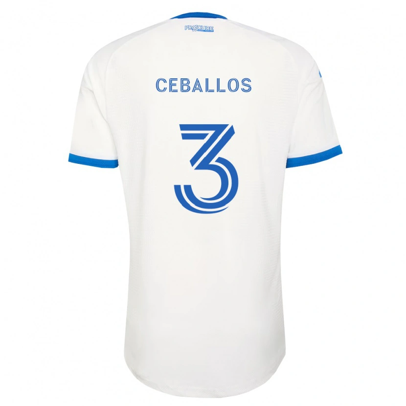 Danxen Kvinder Brayan Ceballos #3 Himmelblå Hvid Udebane Spillertrøjer 2026/27 Trøje T-Shirt