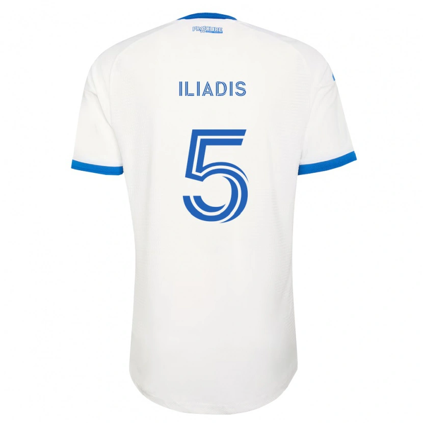 Danxen Kvinder Ilias Iliadis #5 Himmelblå Hvid Udebane Spillertrøjer 2026/27 Trøje T-Shirt