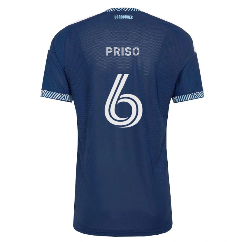 Danxen Kvinder Ralph Priso #6 Dyb Blå Hvid Udebane Spillertrøjer 2026/27 Trøje T-Shirt