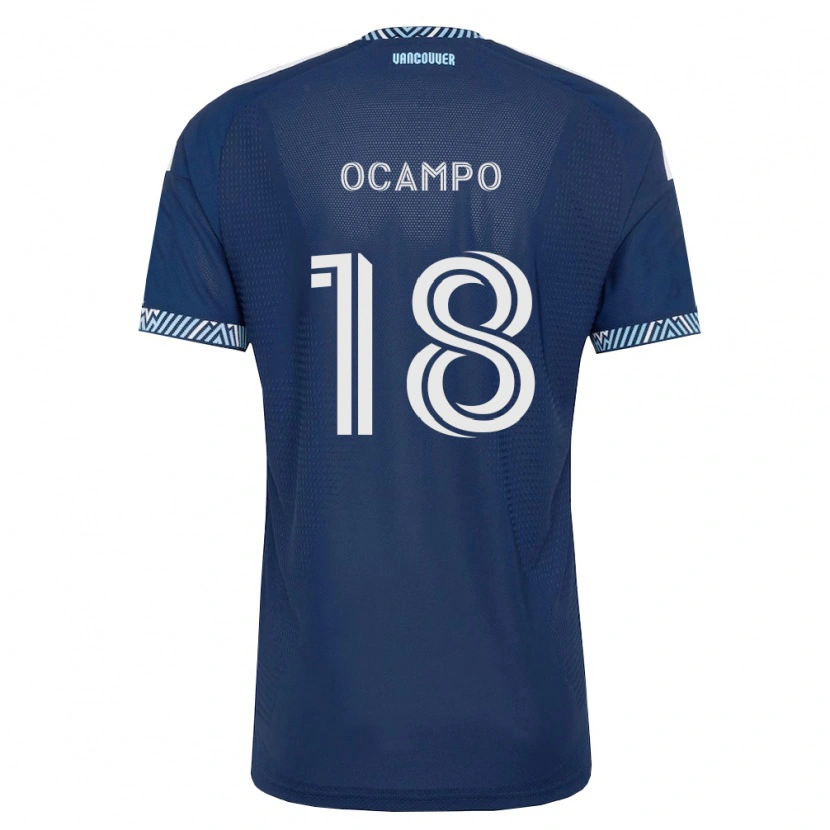 Danxen Kvinder Édier Ocampo #18 Dyb Blå Hvid Udebane Spillertrøjer 2026/27 Trøje T-Shirt