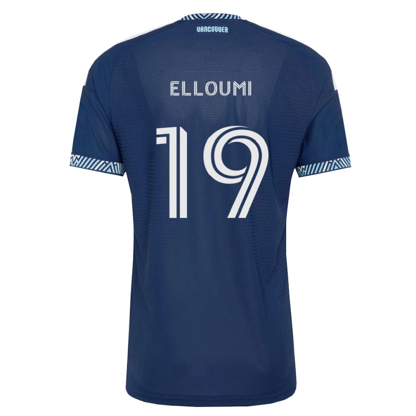 Danxen Kvinder Rayan Elloumi #19 Dyb Blå Hvid Udebane Spillertrøjer 2026/27 Trøje T-Shirt