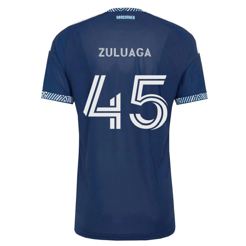Danxen Kvinder Yeider Zuluaga #45 Dyb Blå Hvid Udebane Spillertrøjer 2026/27 Trøje T-Shirt