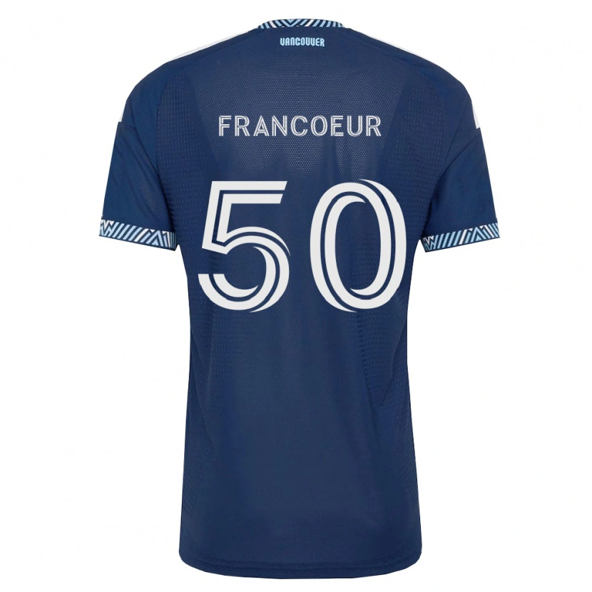 Danxen Kvinder Isaac Francoeur #50 Dyb Blå Hvid Udebane Spillertrøjer 2026/27 Trøje T-Shirt