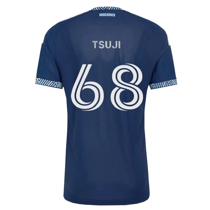 Danxen Kvinder Yuma Tsuji #68 Dyb Blå Hvid Udebane Spillertrøjer 2026/27 Trøje T-Shirt