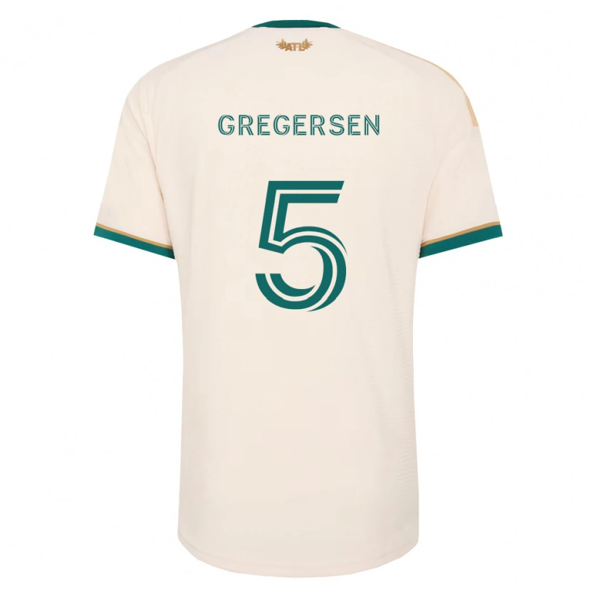 Danxen Kvinder Stian Gregersen #5 Champagnegul Grøn Udebane Spillertrøjer 2026/27 Trøje T-Shirt