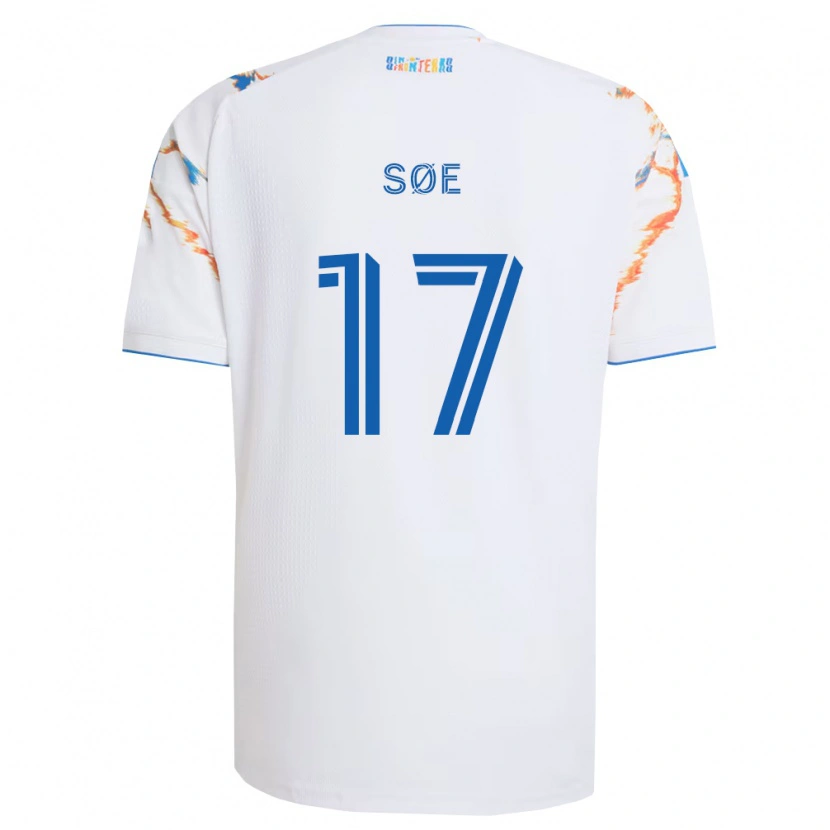 Danxen Kvinder Osvald Søe #17 Hvid Orange Blå Udebane Spillertrøjer 2026/27 Trøje T-Shirt
