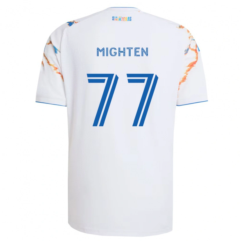 Danxen Kvinder Alex Mighten #77 Hvid Orange Blå Udebane Spillertrøjer 2026/27 Trøje T-Shirt