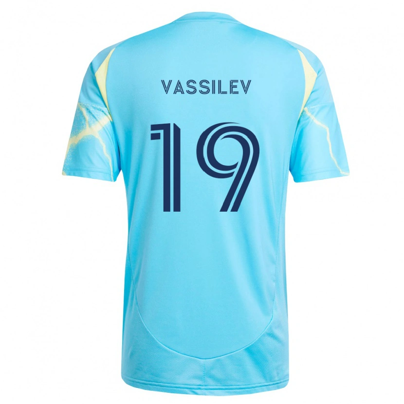 Danxen Kvinder Indiana Vassilev #19 Lyseblå Sort Lys Gul Udebane Spillertrøjer 2026/27 Trøje T-Shirt