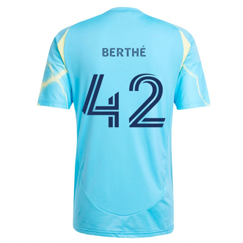 Danxen Kvinder Mamoutou Berthé #42 Lyseblå Sort Lys Gul Udebane Spillertrøjer 2026/27 Trøje T-Shirt