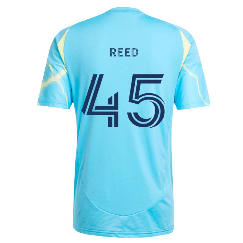 Danxen Kvinder Theo Reed #45 Lyseblå Sort Lys Gul Udebane Spillertrøjer 2026/27 Trøje T-Shirt