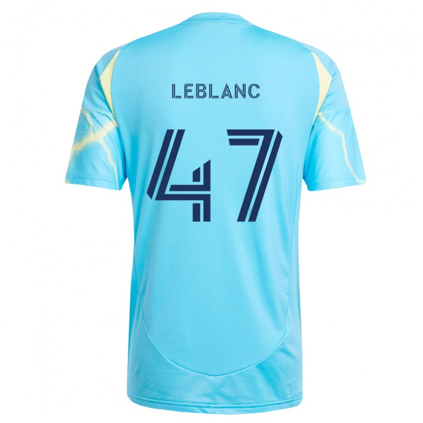 Danxen Kvinder Kellan Leblanc #47 Lyseblå Sort Lys Gul Udebane Spillertrøjer 2026/27 Trøje T-Shirt