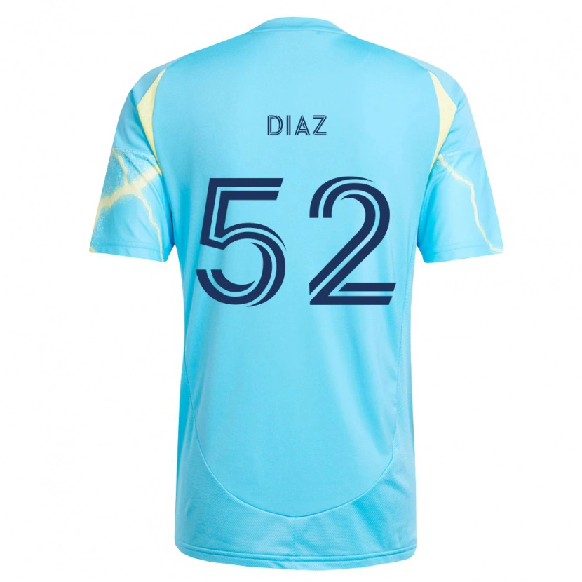 Danxen Kvinder Samuel Diaz #52 Lyseblå Sort Lys Gul Udebane Spillertrøjer 2026/27 Trøje T-Shirt