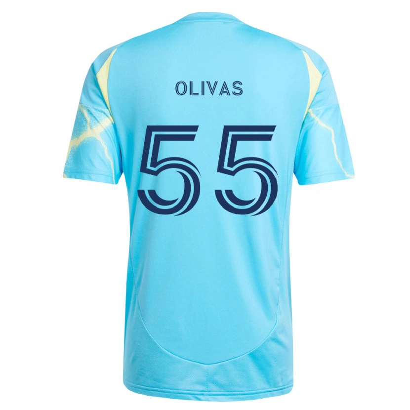 Danxen Kvinder Sal Olivas #55 Lyseblå Sort Lys Gul Udebane Spillertrøjer 2026/27 Trøje T-Shirt