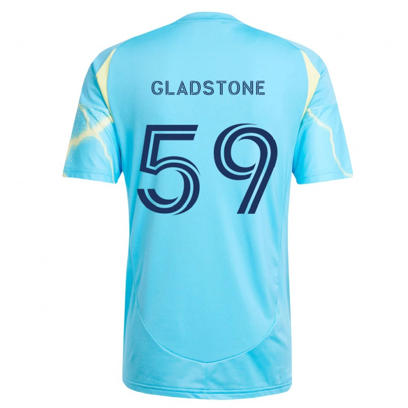 Danxen Kvinder Tyler Gladstone #59 Lyseblå Sort Lys Gul Udebane Spillertrøjer 2026/27 Trøje T-Shirt