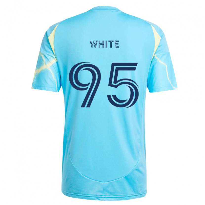 Danxen Kvinder Matthew White #95 Lyseblå Sort Lys Gul Udebane Spillertrøjer 2026/27 Trøje T-Shirt