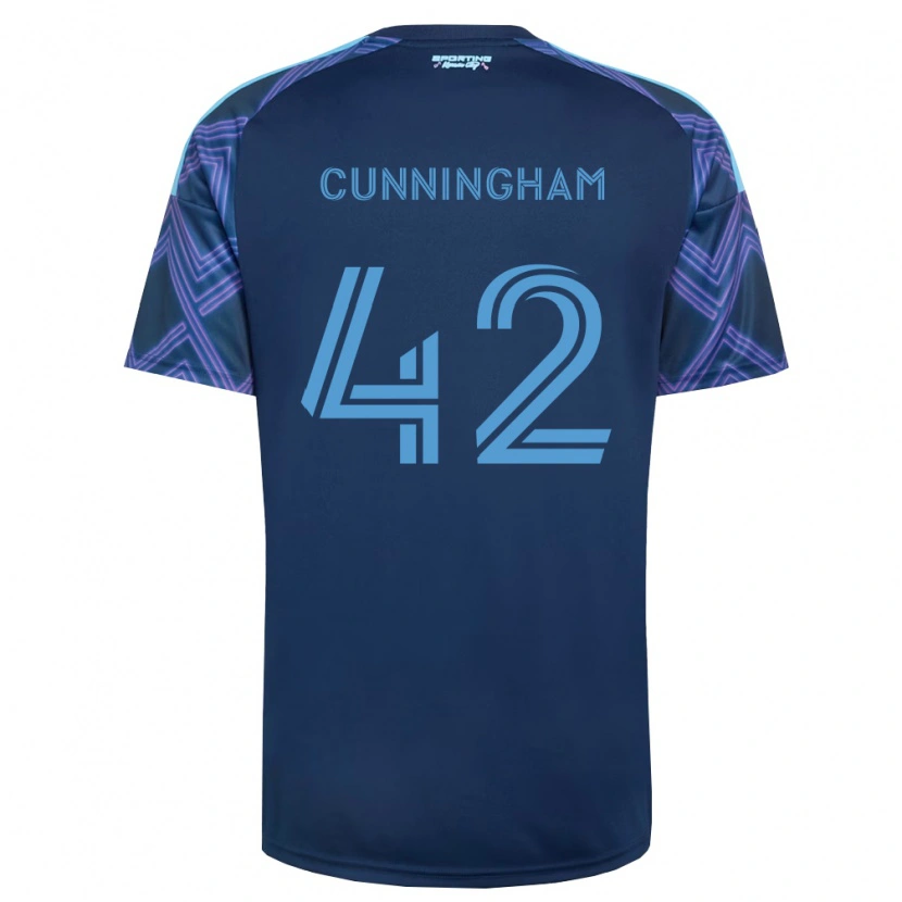 Danxen Kvinder Alex Cunningham #42 Kongelig Blå Lilla Udebane Spillertrøjer 2026/27 Trøje T-Shirt