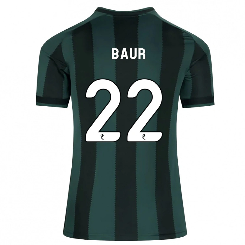 Danxen Kvinder Mika Baur #22 Mørk Skifergrå Sort Udebane Spillertrøjer 2026/27 Trøje T-Shirt
