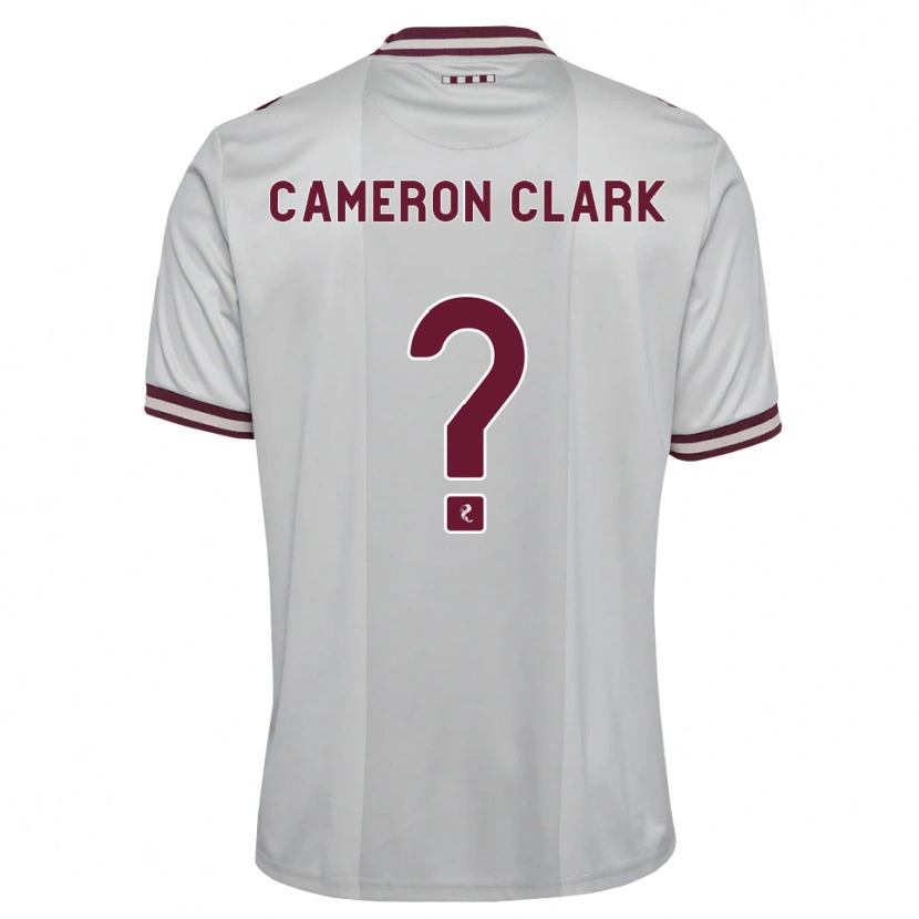 Danxen Kvinder Cameron Clark #0 Hvid Bordeaux Udebane Spillertrøjer 2026/27 Trøje T-Shirt