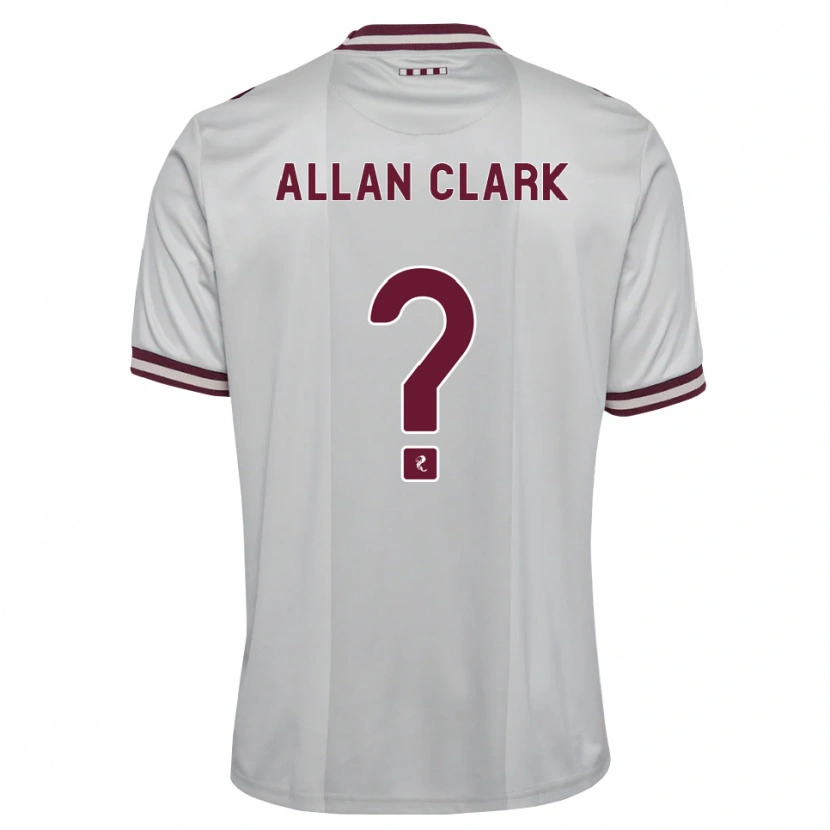 Danxen Kvinder Allan Clark #0 Hvid Bordeaux Udebane Spillertrøjer 2026/27 Trøje T-Shirt