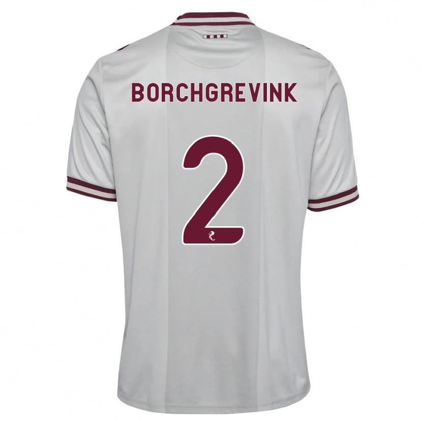 Danxen Kvinder Christian Borchgrevink #2 Hvid Bordeaux Udebane Spillertrøjer 2026/27 Trøje T-Shirt