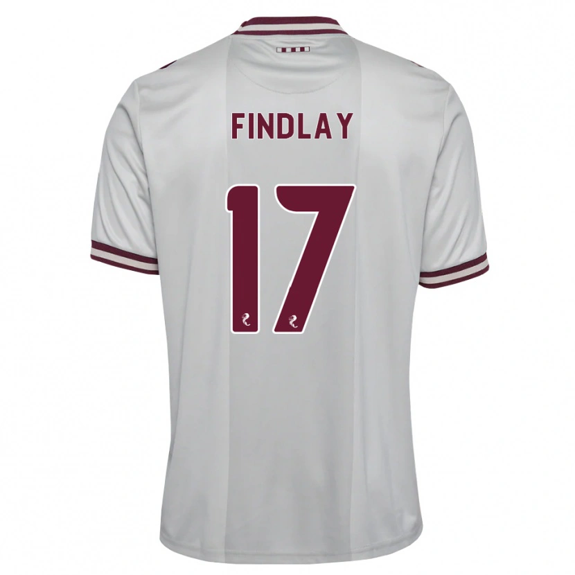Danxen Kvinder Stuart Findlay #17 Hvid Bordeaux Udebane Spillertrøjer 2026/27 Trøje T-Shirt