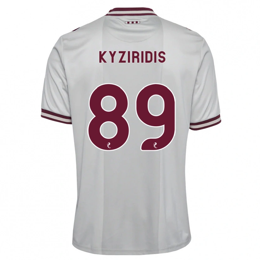 Danxen Kvinder Alexandros Kyziridis #89 Hvid Bordeaux Udebane Spillertrøjer 2026/27 Trøje T-Shirt