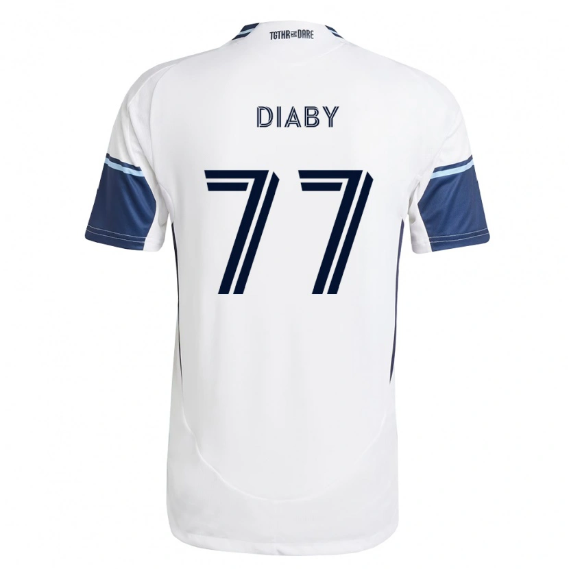 Danxen Kvinder Yadaly Diaby #77 Hvid Kongelig Blå Hjemmebane Spillertrøjer 2026/27 Trøje T-Shirt