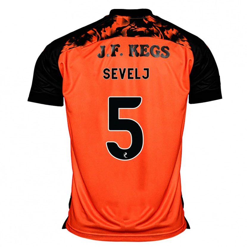 Danxen Børn Vicko Sevelj #5 Orange Sort Hvid Hjemmebane Spillertrøjer 2026/27 Trøje T-Shirt