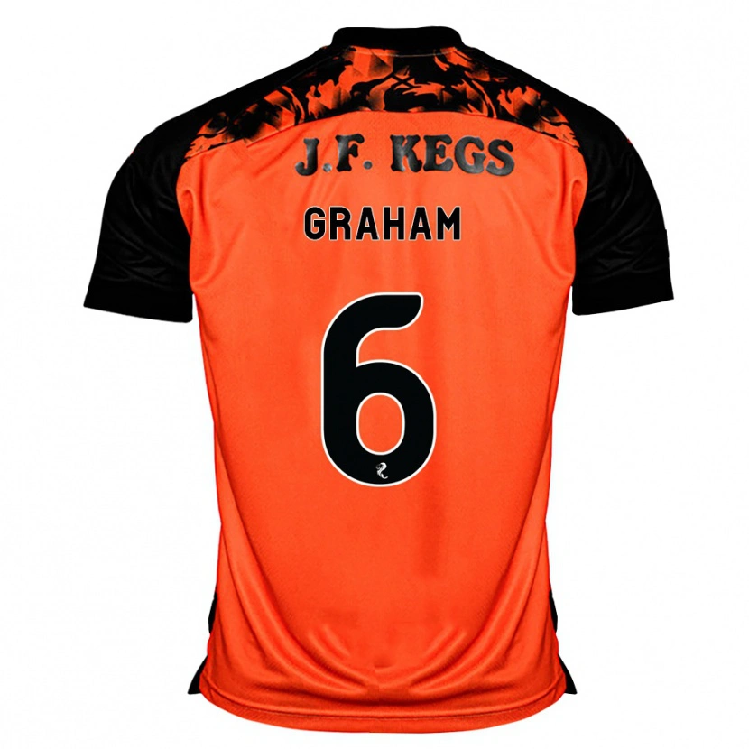 Danxen Børn Ross Graham #6 Orange Sort Hvid Hjemmebane Spillertrøjer 2026/27 Trøje T-Shirt