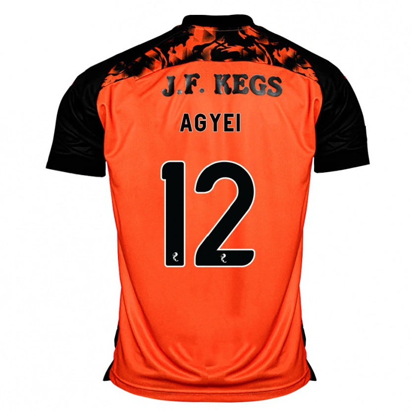 Danxen Børn Emmanuel Agyei #12 Orange Sort Hvid Hjemmebane Spillertrøjer 2026/27 Trøje T-Shirt