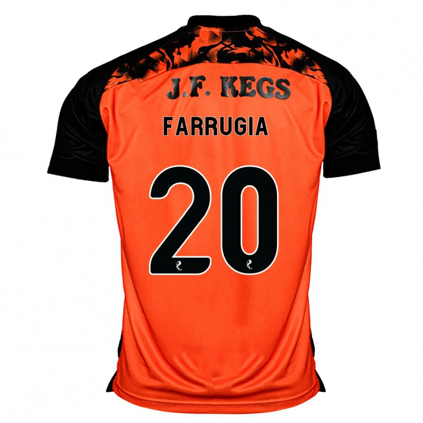Danxen Børn Neil Farrugia #20 Orange Sort Hvid Hjemmebane Spillertrøjer 2026/27 Trøje T-Shirt